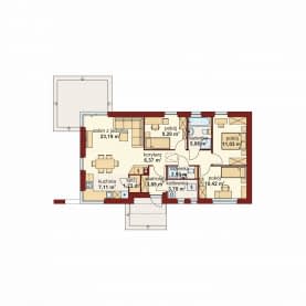 Rzut projektu DOMENA 152 C - Rzut parteru