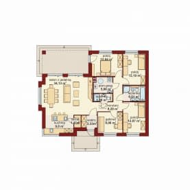 Rzut projektu Domena 154 C - Rzut parteru