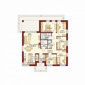 Rzut projektu Domena 160 C - Rzut parteru