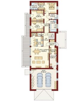 Rzut projektu Domena 123 B1 - Rzut parteru