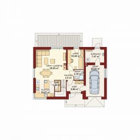 Rzut projektu Domena 203 A1 - Rzut parteru