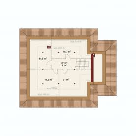 Rzut projektu Domena 121 A - Rzut poddasza