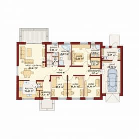 Rzut projektu Domena 103 A-T - Rzut parteru