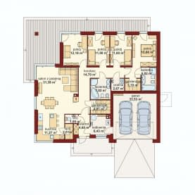 Rzut projektu Domena 131 B - Rzut parteru