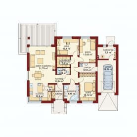 Rzut projektu Domena 112 A1 - Rzut parteru