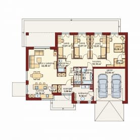 Rzut projektu Domena 145 B - Rzut parteru