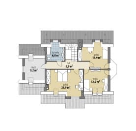 Rzut projektu Adonis - Poddasze