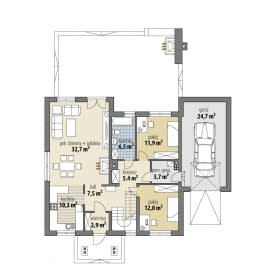 Rzut projektu Alfa I - Parter