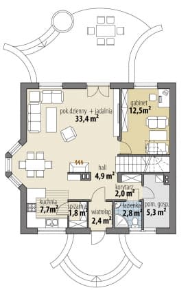 Rzut projektu Atreusz III - Parter