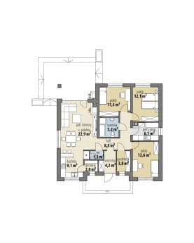 Rzut projektu Benedykt - Parter