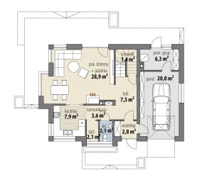 Rzut projektu Dalia Nowa - Parter