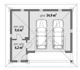 Rzut projektu Garaż G3 - Parter