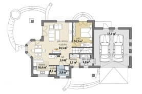Rzut projektu Iliada II - Parter