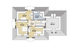 Rzut projektu Iliada II - Poddasze