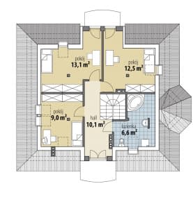 Rzut projektu Tryton III - Poddasze