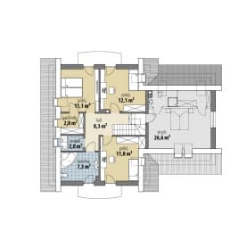 Rzut projektu Tuliusz V - Poddasze