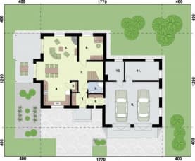 Rzut projektu VITORIA projekt domu mieszkalnego - Rzut przyziemia
