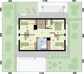 Rzut projektu LAMIA 4 szkielet drewniany - Rzut poddasza