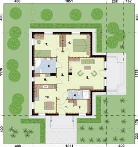 Rzut projektu BARLETTA szkielet drewniany - Rzut przyziemia