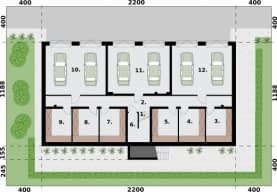 Rzut projektu SAN PEDRO 2 - budynek wielorodzinny z balkonami - Rzut piwnic
