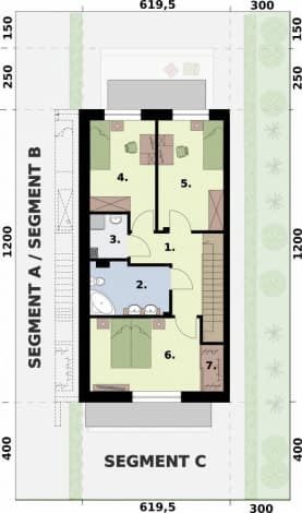 Rzut projektu ALTEA - dom szeregowy, segment C - SEGMENT C - rzut piętra
