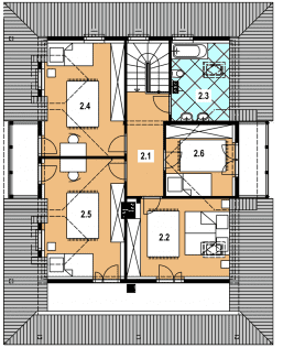 Rzut projektu A-137 z bali - Poddasze