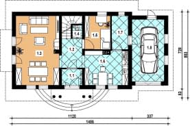 Rzut projektu L-34 murowany - Parter