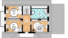 Rzut projektu L-34 murowany - Poddasze
