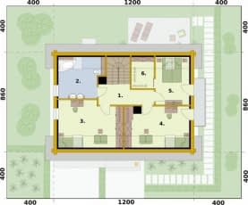 Rzut projektu RIO 2 projekt domu z bali drewnianych - Rzut poddasza
