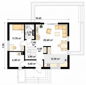 Rzut projektu Anka dr-ST (DR-ST) - parter