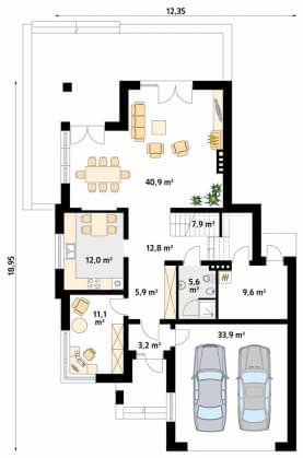 Rzut projektu Aplauz (CE) - parter