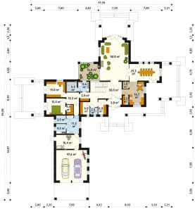 Rzut projektu Astron (CE) - parter