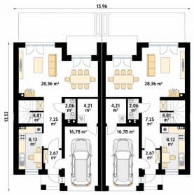 Rzut projektu Pistacjowy (CE) - parter