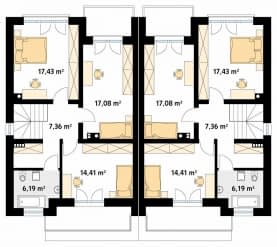Rzut projektu Pistacjowy (CE) - poddasze