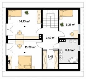 Rzut projektu Indygo dr-S (DR-S) - poddasze