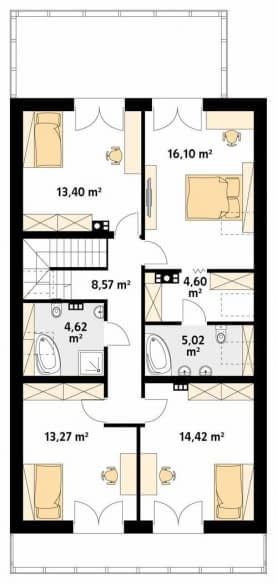 Rzut projektu Amarylis 4 (CE) - poddasze
