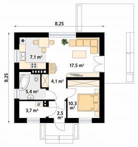 Rzut projektu Imbir (CE) - parter