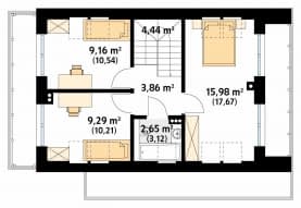 Rzut projektu Kruszyna 4 (KO) - poddasze