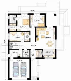 Rzut projektu Ariel 7 (KO) - parter