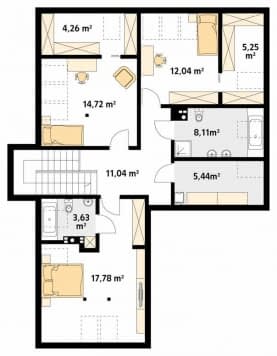 Rzut projektu Ariel 7 (KO) - poddasze