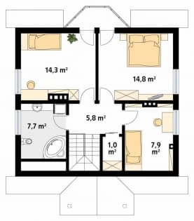 Rzut projektu Pliszka 2 dr-S (DR-S) - poddasze