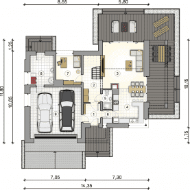 Rzut projektu S-GL 1606 Wilson III - Parter