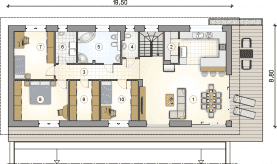 Rzut projektu S-GL 1662 Olimpia Plus V - Parter