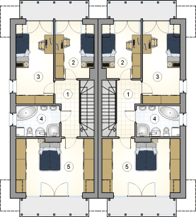 Rzut projektu S-GL 1590 Tandem III Prim - Poddasze
