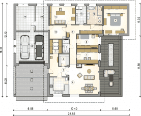 Rzut projektu S-GL 1641 Royal - Parter