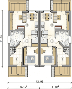 Rzut projektu S-GL 1553 Orio II - Parter
