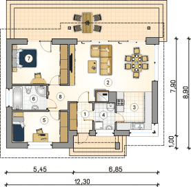 Rzut projektu S-GL 966 Reflex - Parter