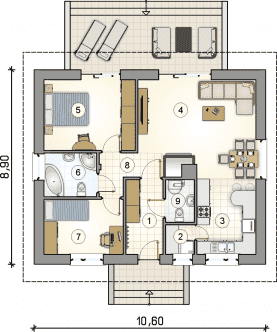Rzut projektu S-GL 1472 Ronaldo X - Parter