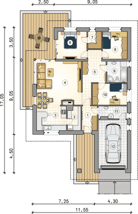 Rzut projektu S-GL 787 Winston - Parter