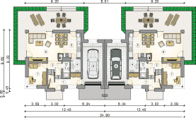 Rzut projektu S-GL 1038 Polo Duo IV - Parter